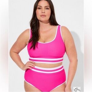 Woman's XXL Torrid Hot Pink Bright Color Pop Bikini Like New